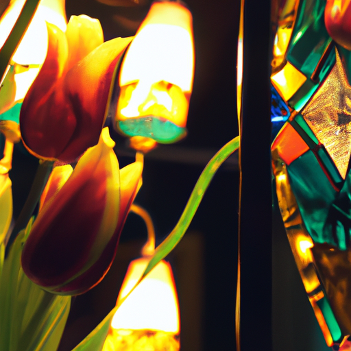 Lampe Tiffany aux tulipes